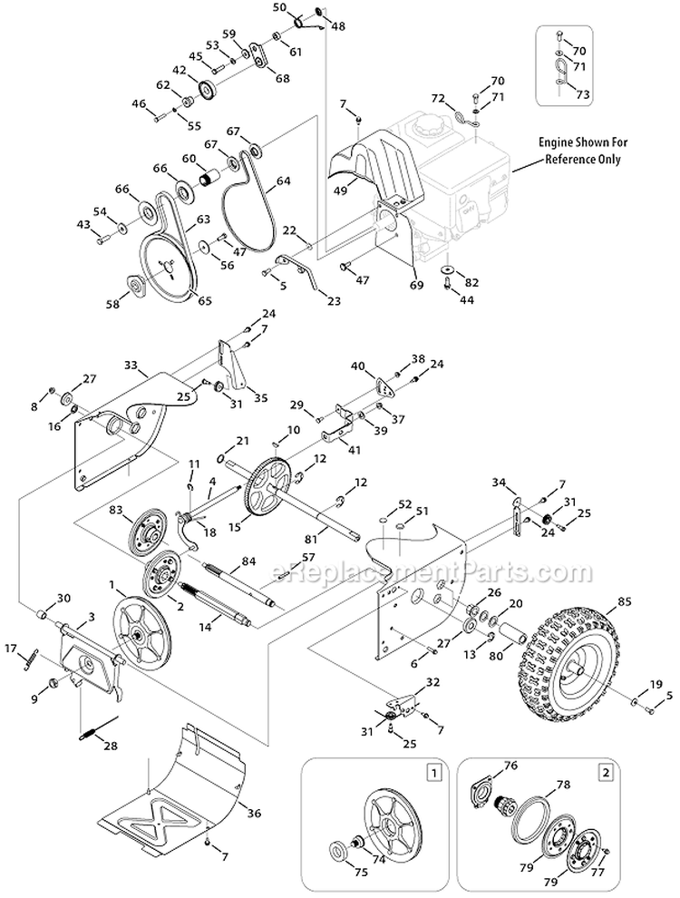 Style Panel Diagram and Parts List for 31AS62EE700 2011 Yard Machines Snow Blower